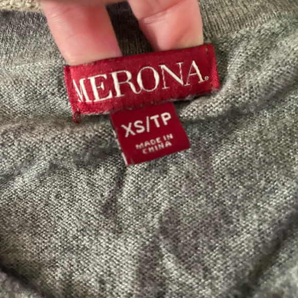 Merona Cardigan Grey with sequin shoulders XS - Picture 2 of 5